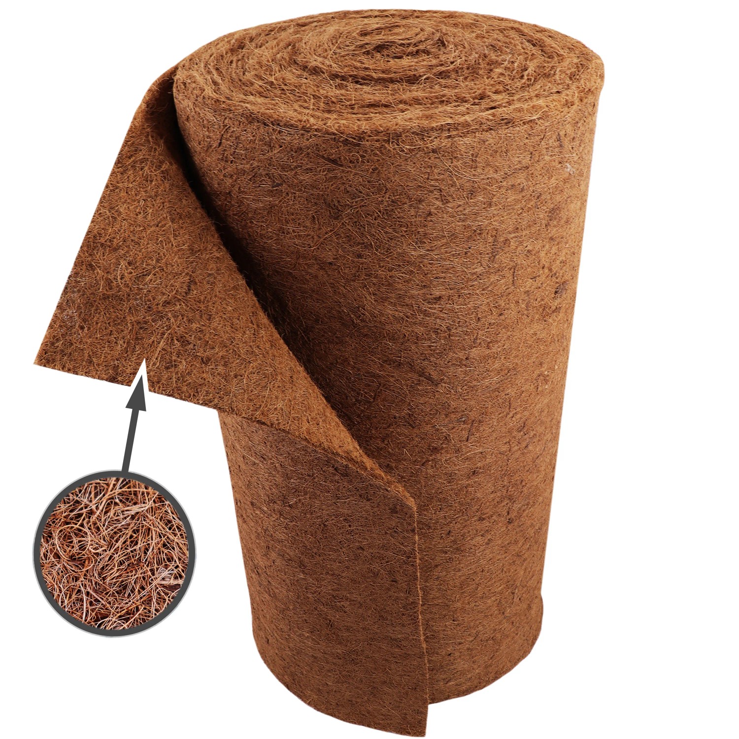 Aquagart Kokosmatte 10m, 0,5m breit, als Winterschutz und Böschungsmatte für Teichbepflanzung.