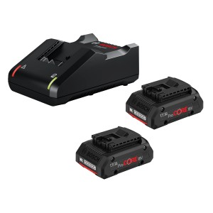Bosch Professional Akku-Starterset mit 2 ProCore 18V Akkus und Ladegerät.