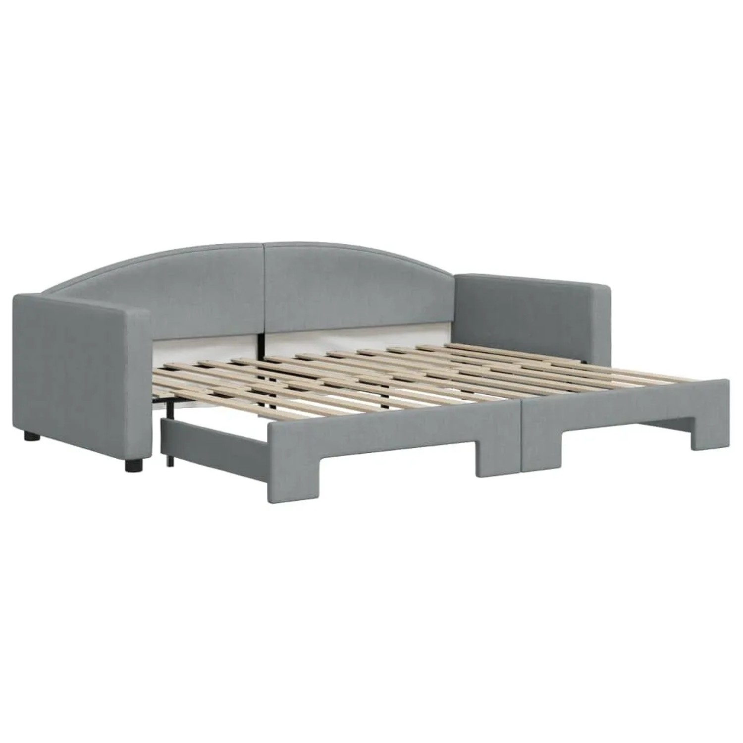 vidaXL Tagesbett Ausziehbar Hellgrau 90x200 cm Stoff 3197188