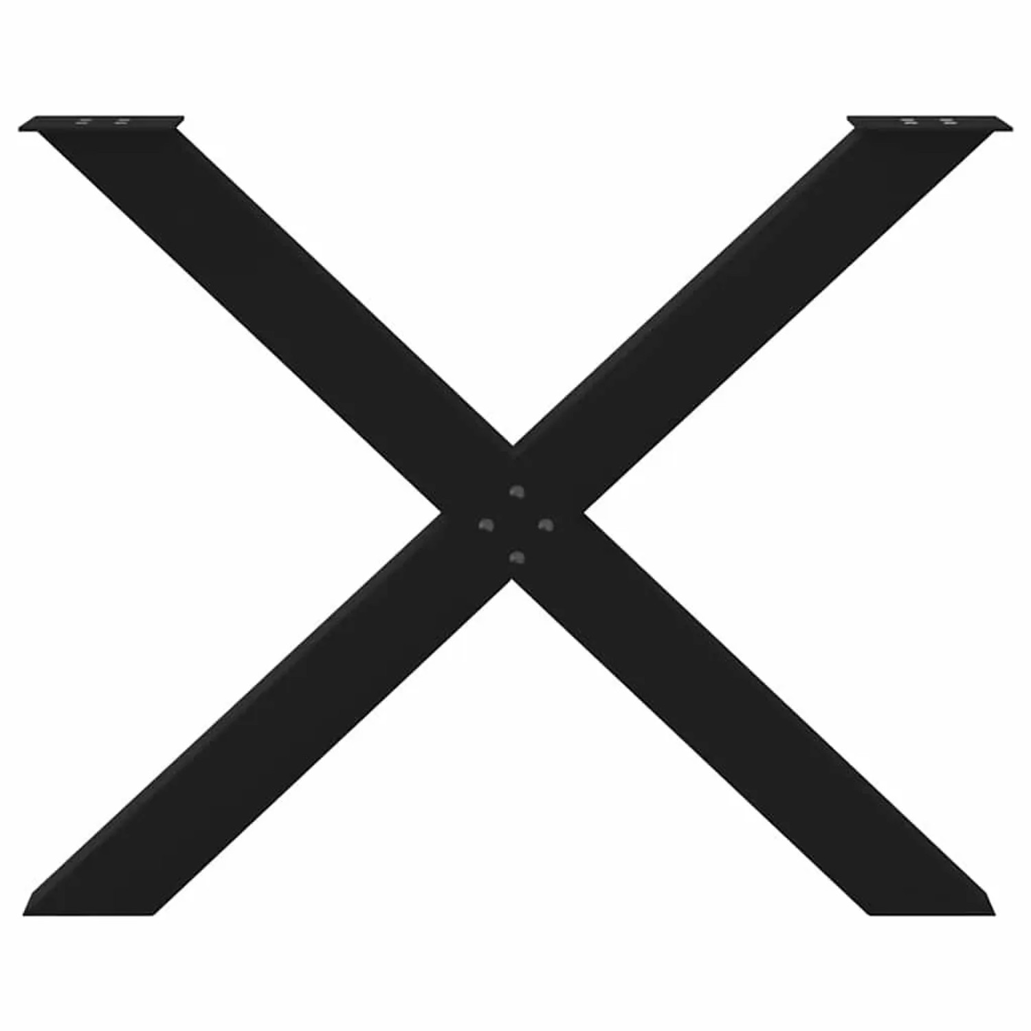 Schwarze vidaXL Esstischbeine in X-Form, 2er Set aus Stahl, 90x72 cm.