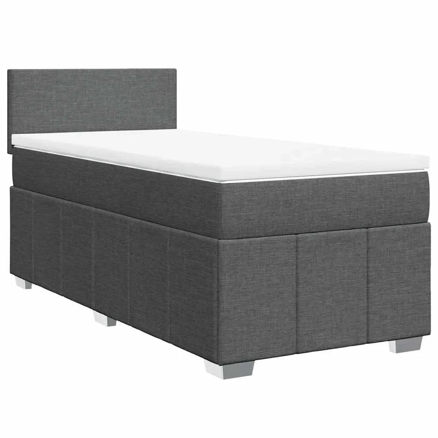 vidaXL Boxspringbett mit Matratze Dunkelgrau 80x200 cm Stoff 3286889 günstig online kaufen