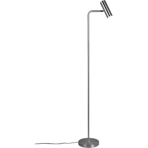 Schlichte Trio LED-Stehleuchte Marley in Nickel matt, 151 cm hoch.