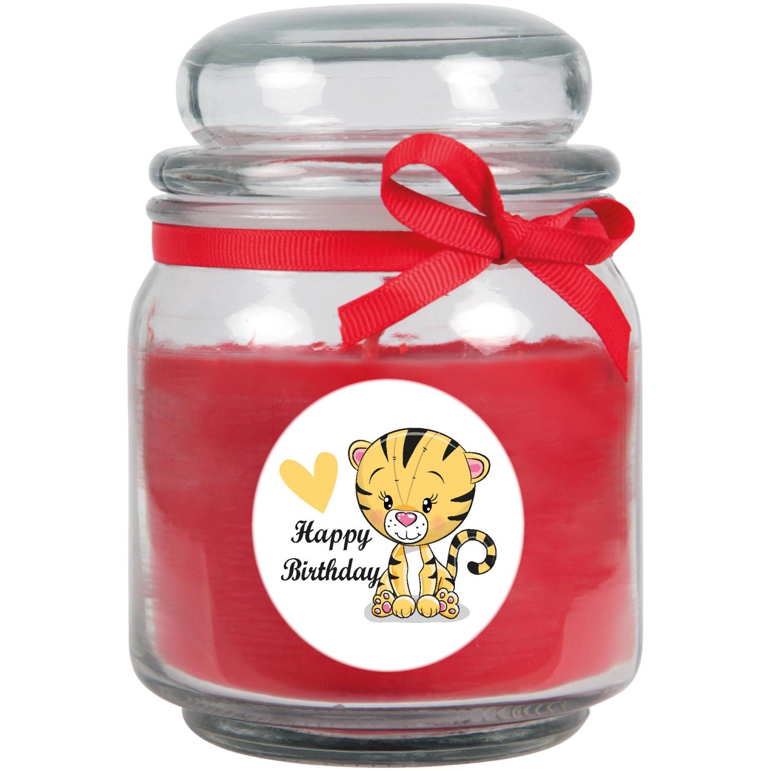 HS Candle Duftkerze & Glas Happy Birthday Bonbon Rose Tiger günstig online kaufen