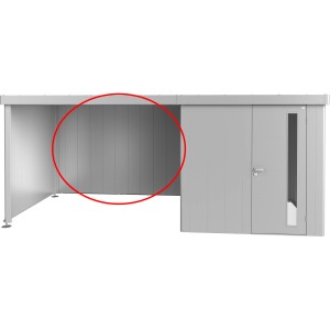 Biohort Rückwand für Seitendach am Gerätehaus Neo, silber-metallic.