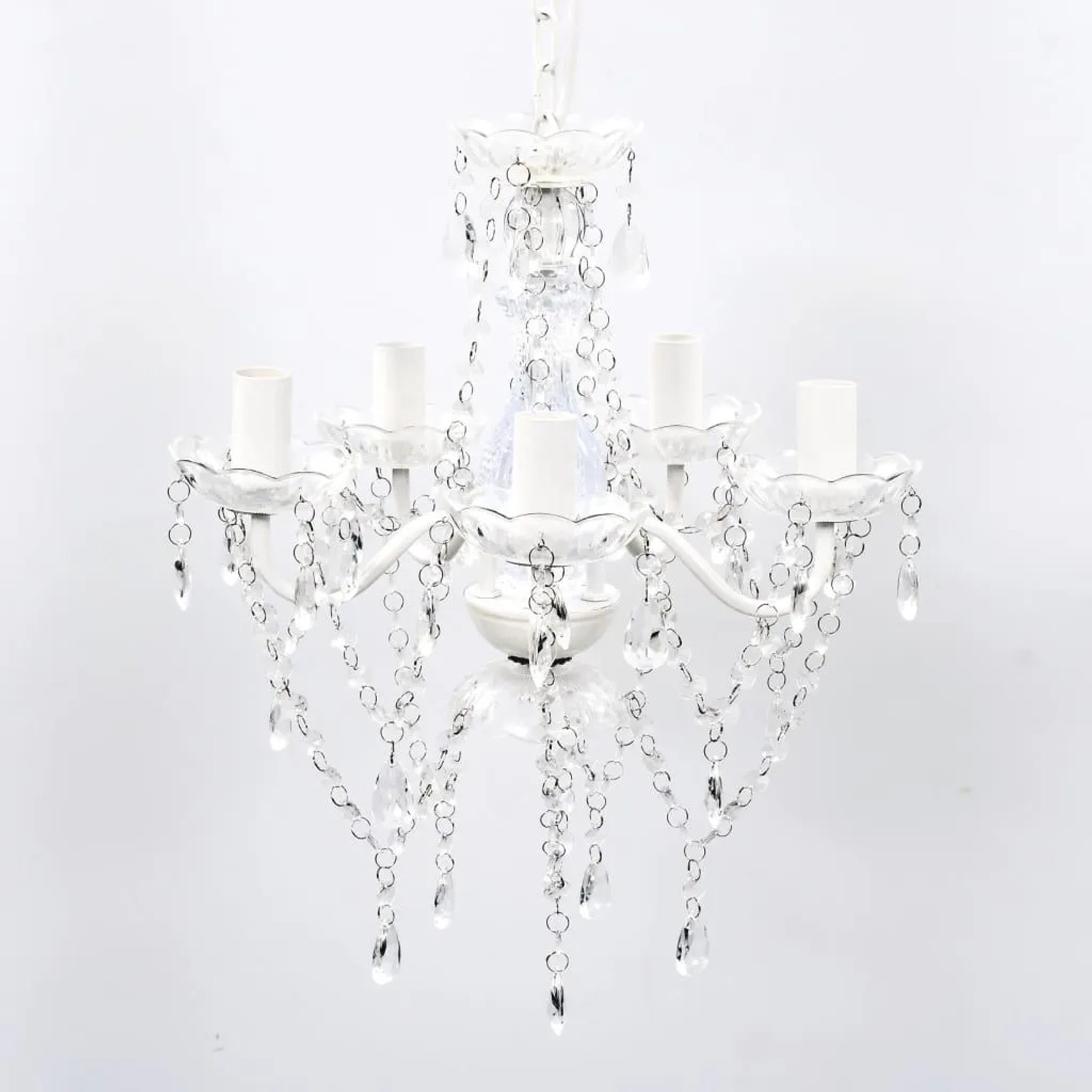 vidaXL Kronleuchter 5 Flammig Transparent 240309