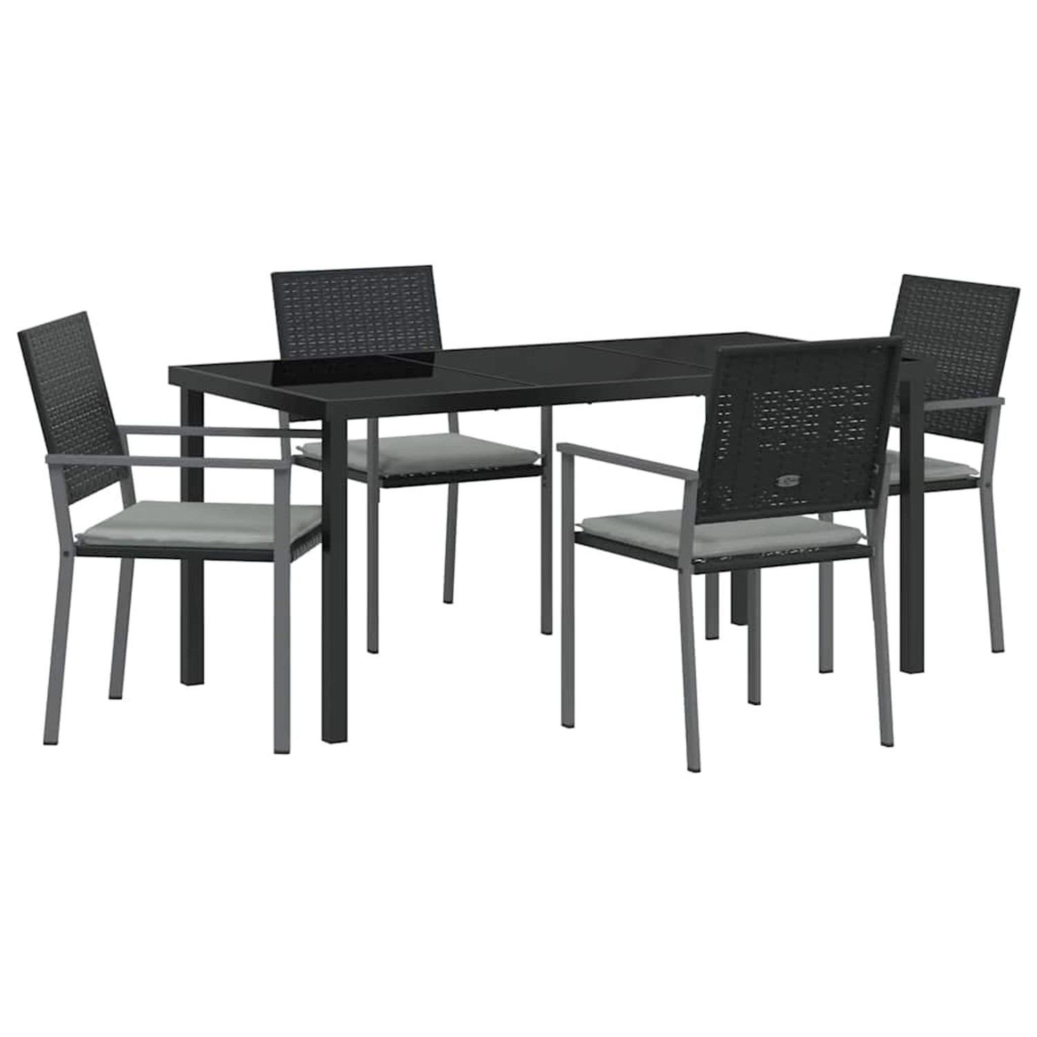 vidaXL Garten Essgruppe 5-Tlg Schwarz Poly Rattan 3379075 günstig online kaufen