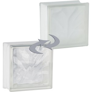 Fuchs Glasstein Wolke Weiß, 19x19x8cm, 1-seitig satiniert. Ideal für Glaswände.