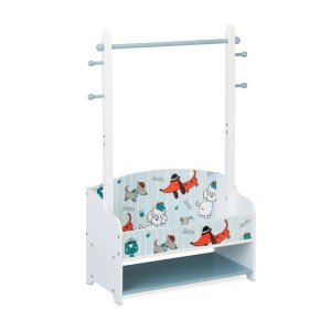 Relaxdays Kleiderständer für Kinder MDF Kiefernholz Bunt Mit Ablagen 101 x 71 x 30 cm 8 kg