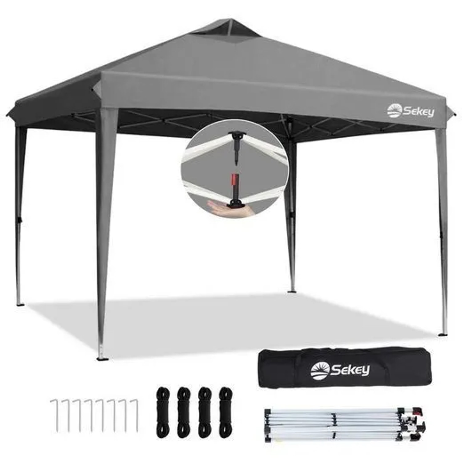Sekey Faltpavillon 3x3 m Wasserdicht mit Belüftung UV Schutz 50