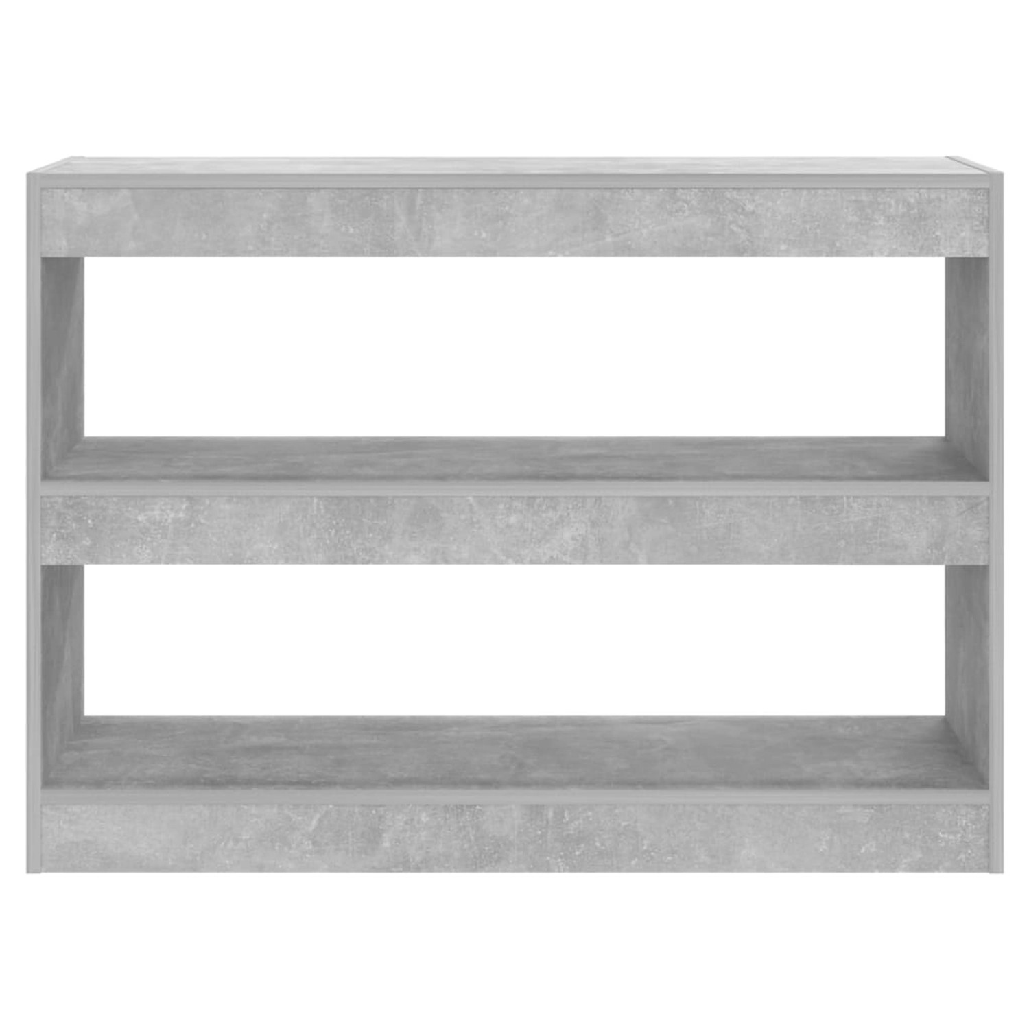 VidaXL Bücherregal/Raumteiler, Betongrau, mit 3 Fächern. Wandregal zur Aufbewahrung und als Raumstruktur.