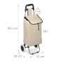 Relaxdays Einkaufstrolley Polyester Kunststoff Beige Klappbar Wasserabweisend 92,5 cm x 42 cm x 28 cm 1,4 kg_4