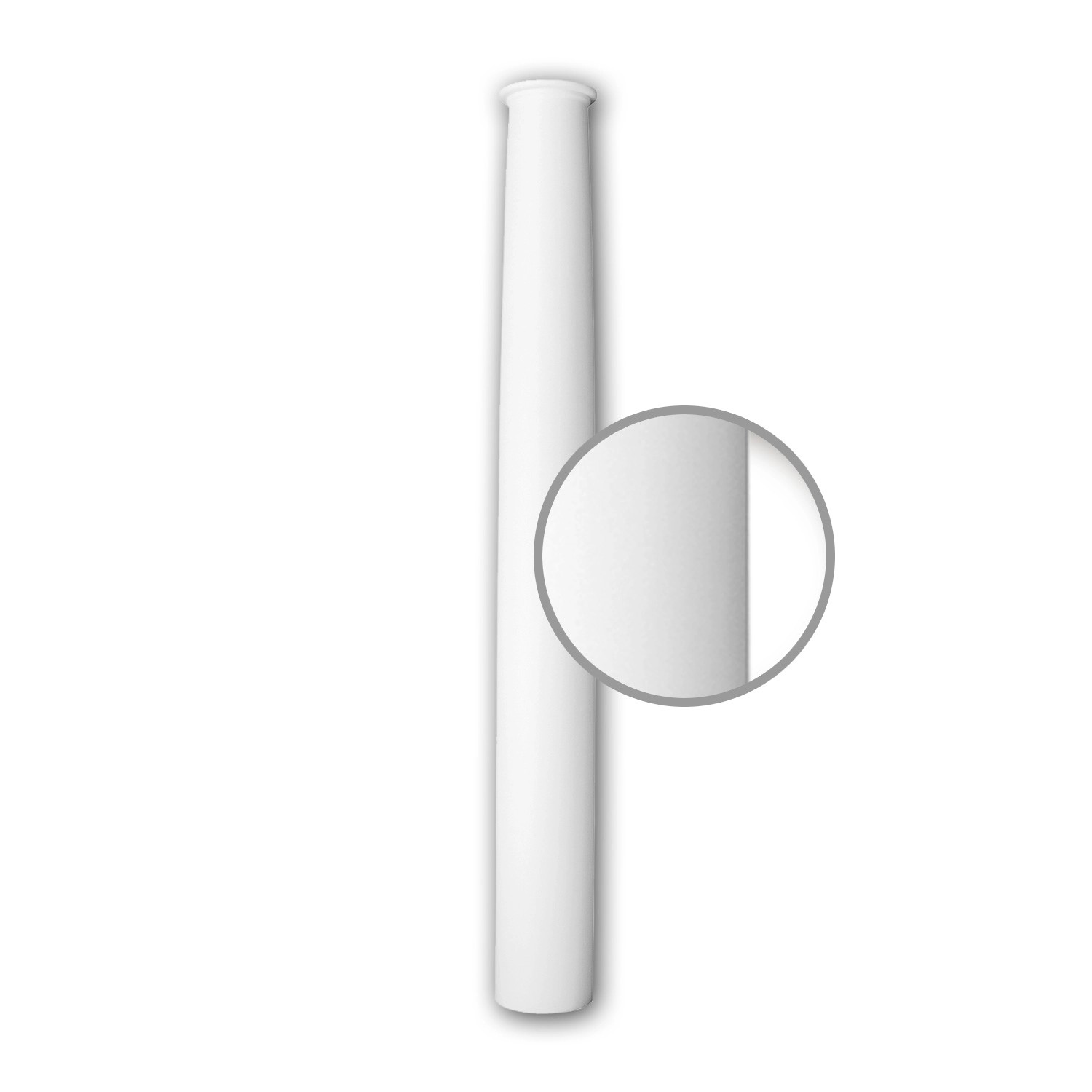 PROFHOME 416202 Halbsäulen Schaft Fassadenstuck Säule Fassaden Element 29,5 cm x 14,8 cm x 240 cm Weiß