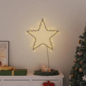 vidaXL Weihnachtsbeleuchtung Stern-Silhouette 80 LEDs Warmweiß 4019602