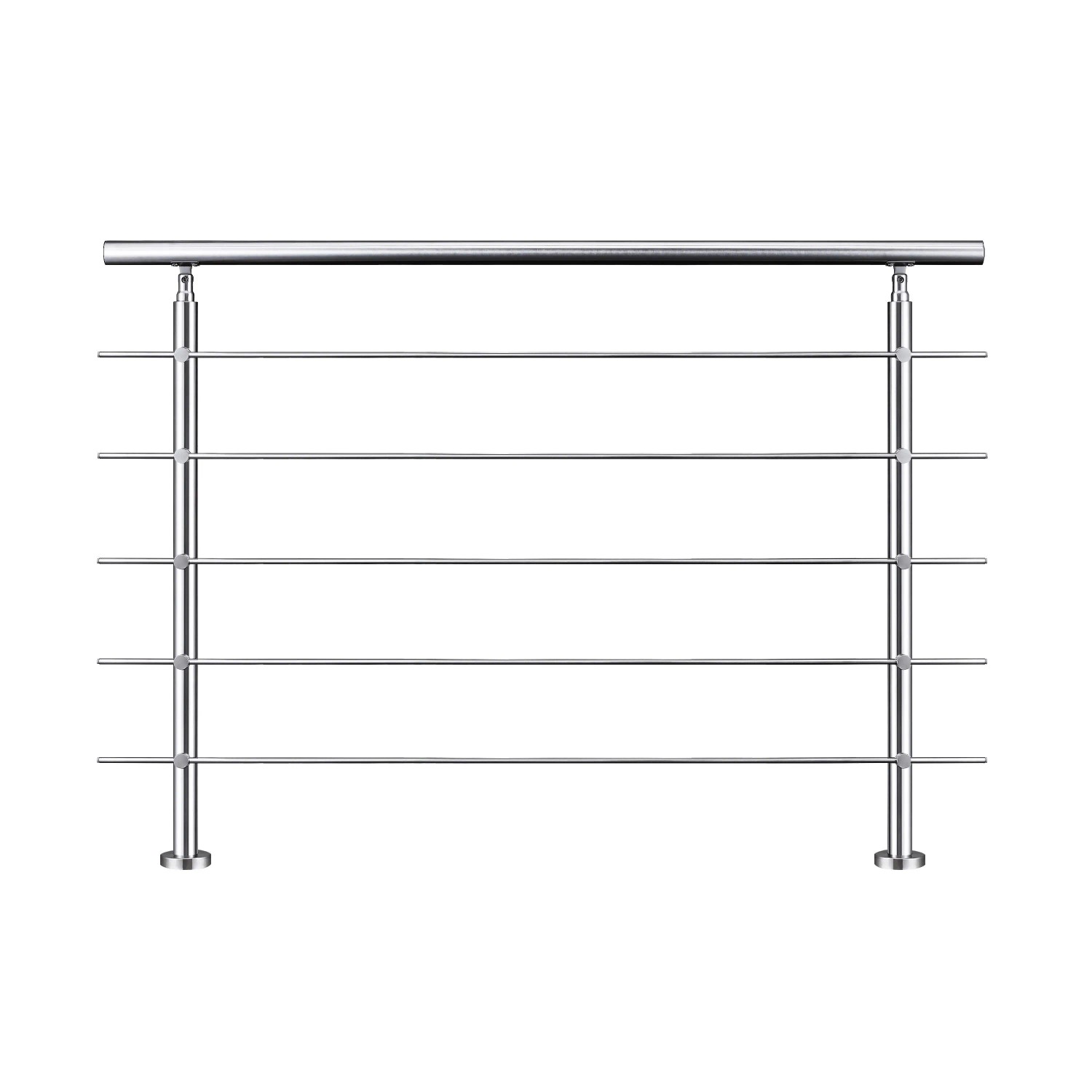 AICA Geländer Set Aus Edelstahl Erweiterbar Mit 5 Querstangen Länge 180 cm