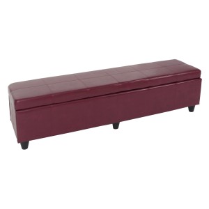 Rote MCW Sitzbank Arezzo XXL mit Stauraum, gepolstert und mit aufklappbarem Deckel.