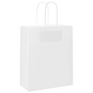 vidaXL Papiertragetaschen 250 Stk mit Henkeln Weiß 18x8x22 cm 4101614