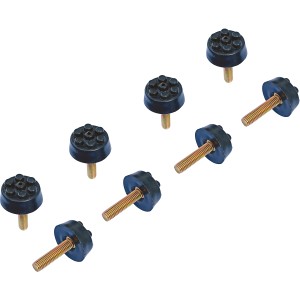 8er Set Fußkappen für Olea Compact Balkonmöbel, Ø 25mm, aus Kunststoff und Eisen.