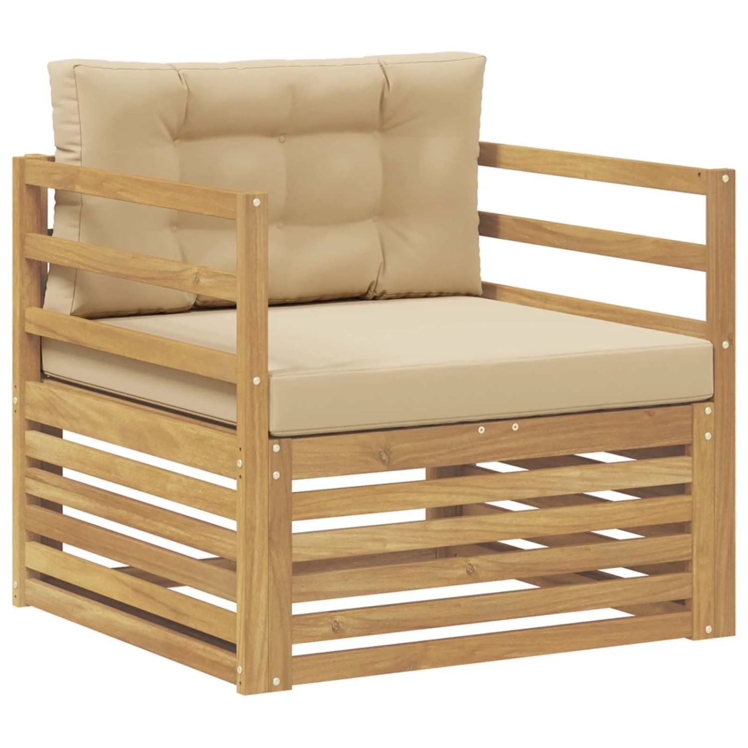 vidaXL Outdoor-Sofa Weiß und Beige 3439120