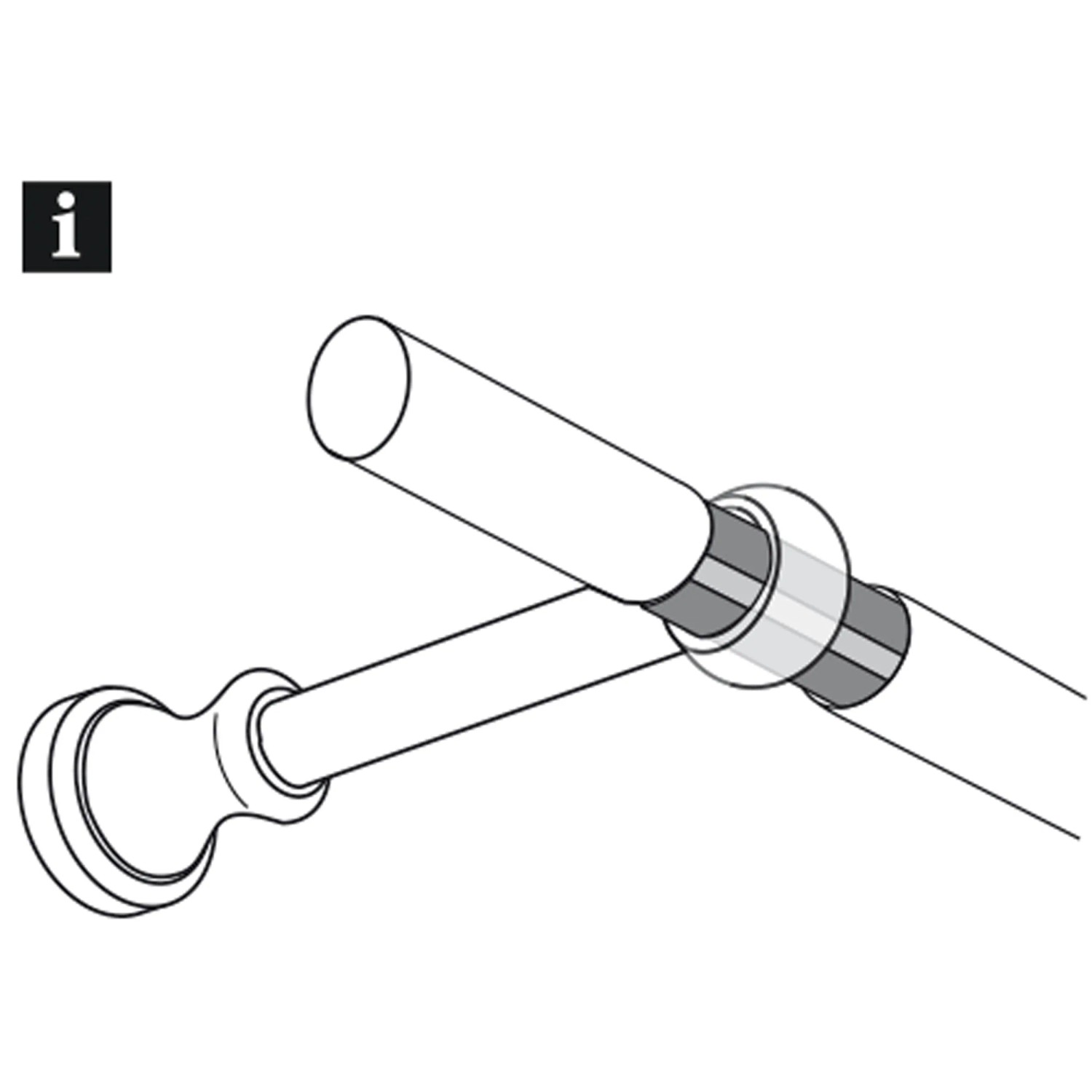 Gardinia Stangenverbinder Bifo, Ø 28 mm, weiß, zur Verbindung von Gardinenstangen.
