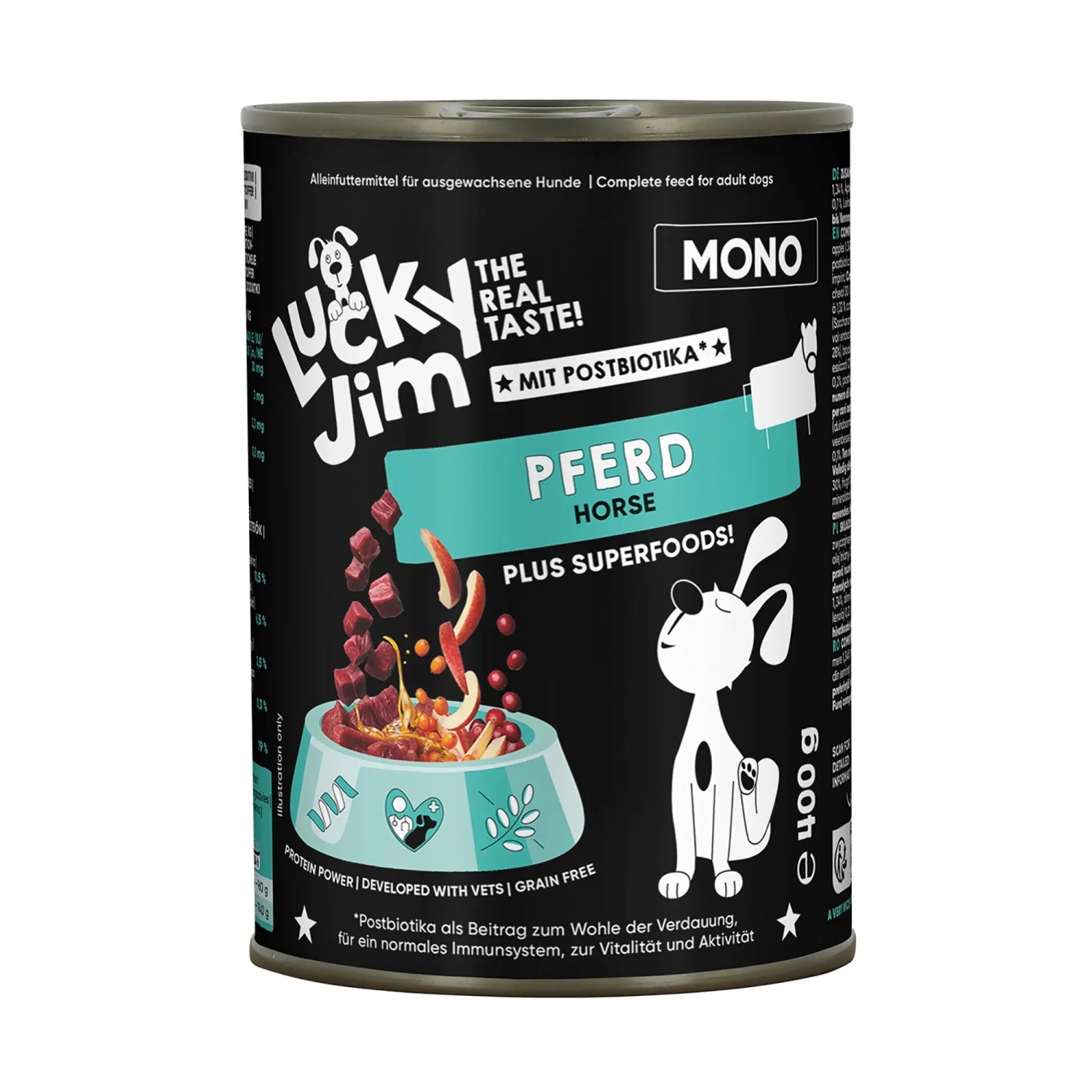 Lucky Jim Hunde-Nassfutter Mono Pferd 400 g