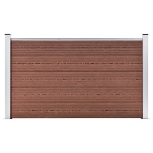 Brauner vidaXL Gartenzaun aus WPC, 180x105 cm, mit Aluminiumpfosten. Ideal zur Garteneingrenzung.