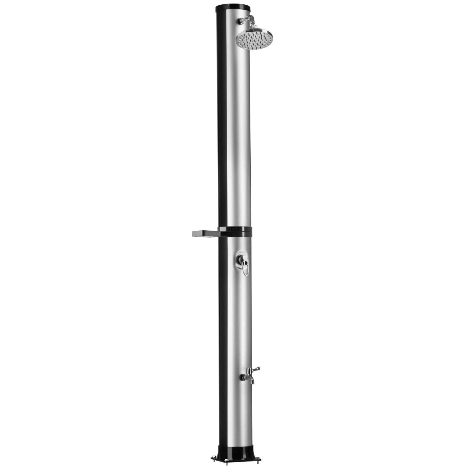 Tectake Solardusche Orinoco 40 Liter  Mit Seifenablage Erwärmtes Wasser Bis 60° C  Ohne Stromanschluss Mit Hülle Ablage 47 x 19 50 x 222 cm Schwarz Si