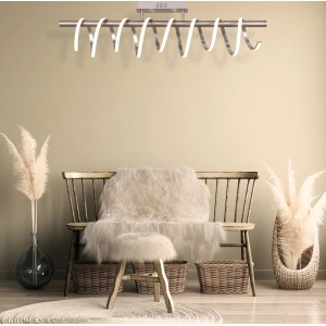 Moderne, dimmbare LED-Deckenleuchte Belleza von Näve, ca. 100 cm, in Weiß. Elegantes Design für Wohnräume.