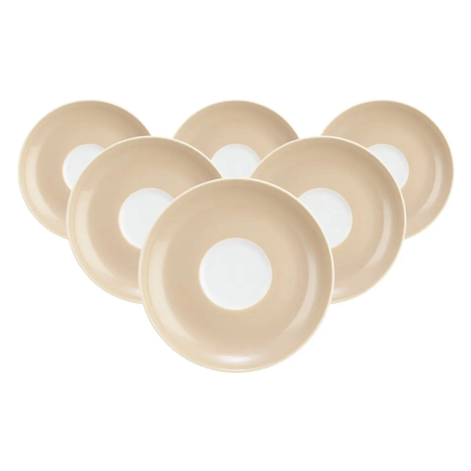 Seltmann Weiden Liberty Pure Colors Teeuntertasse 13 cm 6er Set Dusty Beige