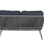 Graues Siena Garden 2-er Loungesofa Kansas mit Kissen, Rückansicht. Gartenbank für 2 Personen.