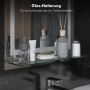 Kleankin Badspiegel mit Glasablage für Badutensilien, silberner Rahmen aus Aluminium.