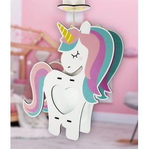 Dalber Kinder-Deckenlampe Einhorn mit bunten Details für das Kinderzimmer.