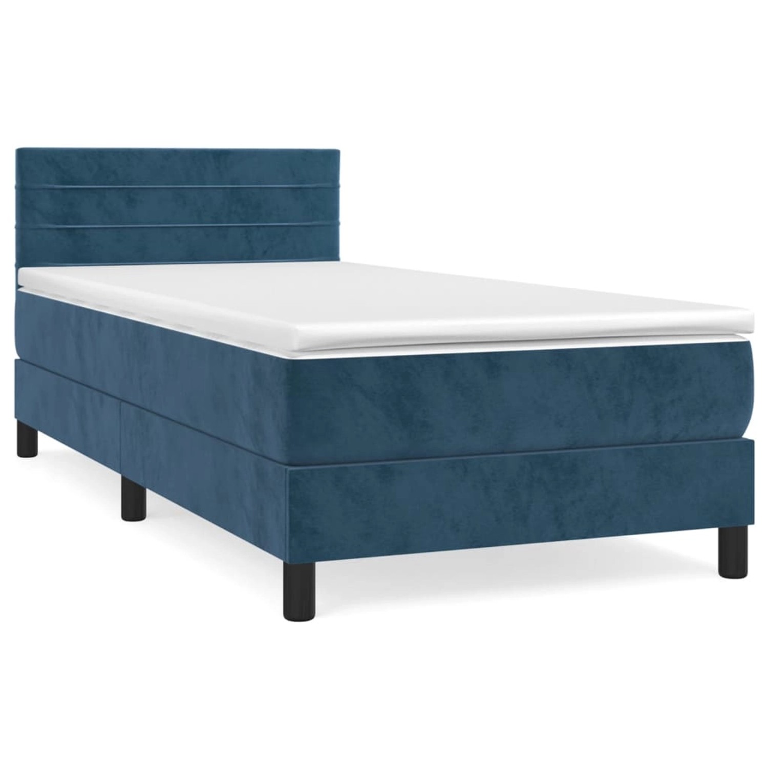 vidaXL Boxspringbett mit Matratze Dunkelblau 90x190 cm Samt1537750 günstig online kaufen