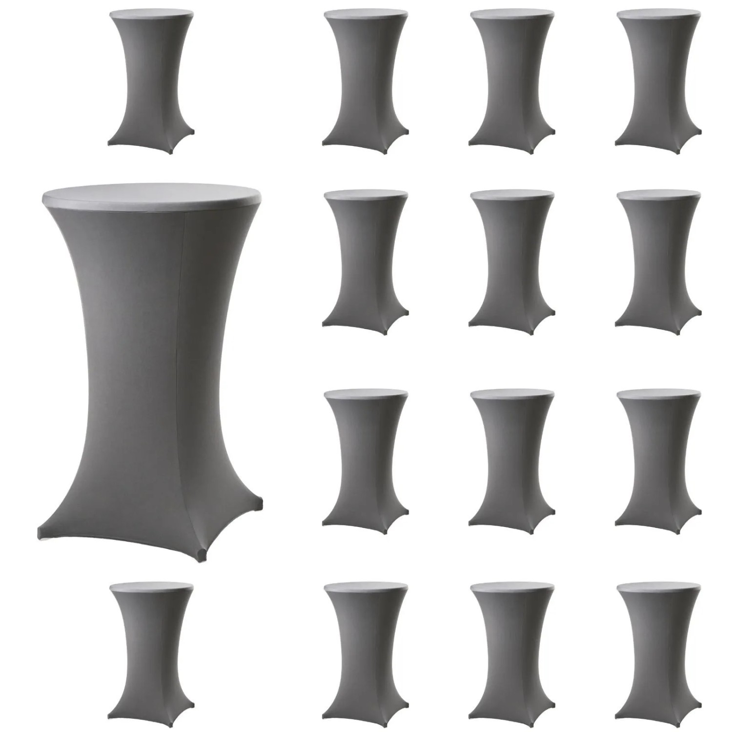 TRUTZHOLM 15x Stehtischhusse Stretch 70 cm Anthrazit Tischdecke Husse