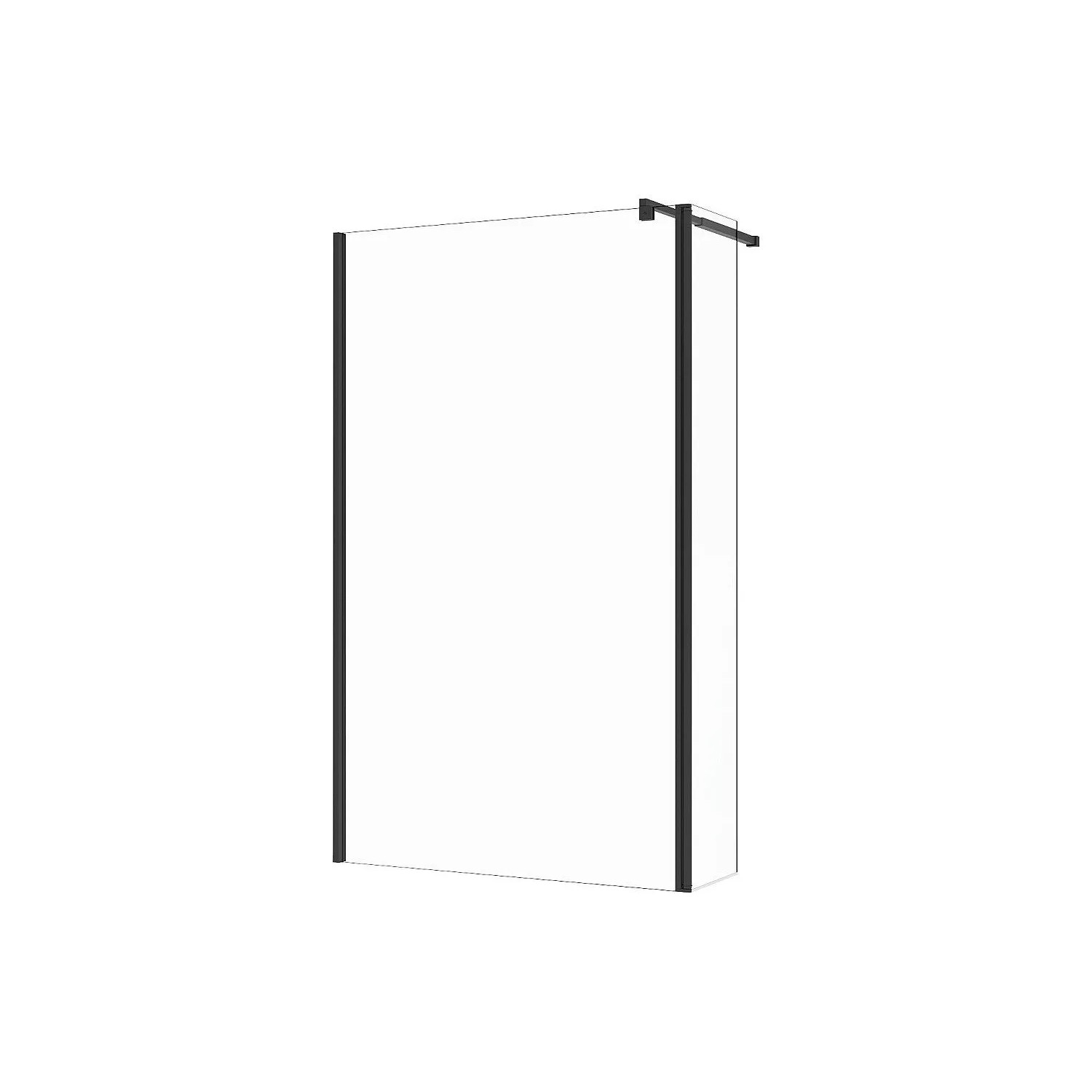 Vente-unique Duschwand Daren Schwarz 160 cm
