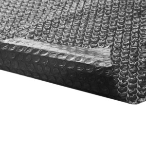 Schwarze Tectake Pool Solarfolie mit Luftpolstern, rechteckig, für Poolabdeckung und Wassererwärmung.