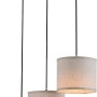 Just Light Pendelleuchte Bark mit Holzdekor, 3-flammig, höhenverstellbar.