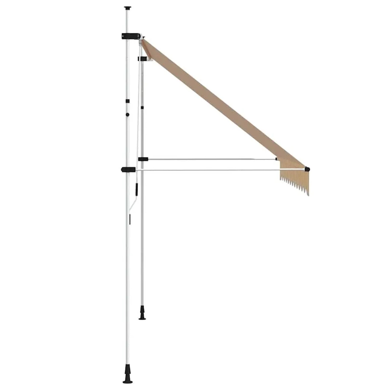 vidaXL Einziehbare Markise, 300 cm, orange-weiß gestreift, mit Stahlrahmen und Handkurbel.