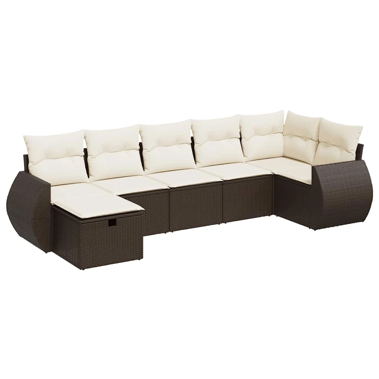 vidaXL 7-Tlg Garten-Sofagarnitur mit Kissen Braun Poly Rattan 3325609 günstig online kaufen