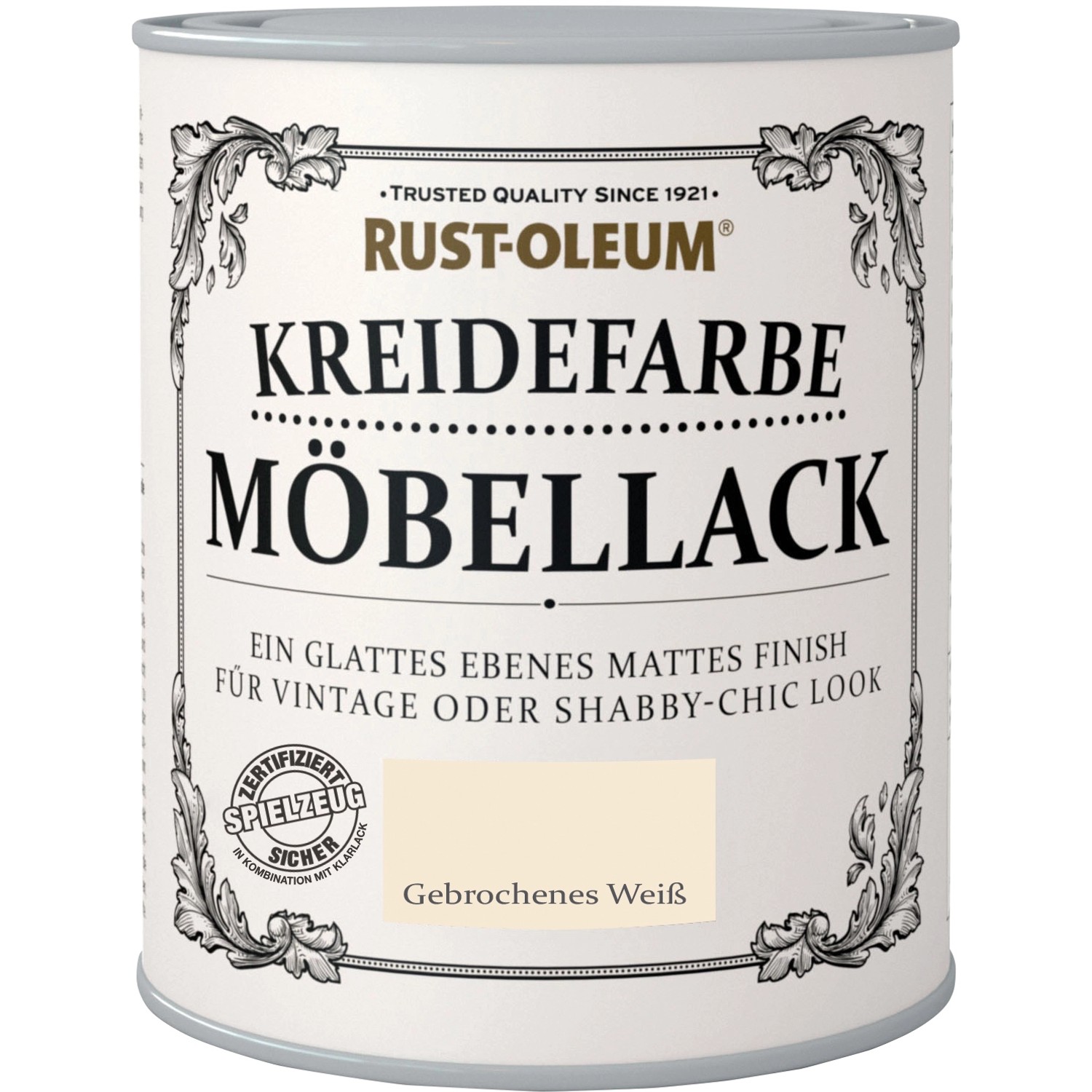 Rust-Oleum Kreidefarbe Möbellack Gebrochenes weiß Matt 750 ml