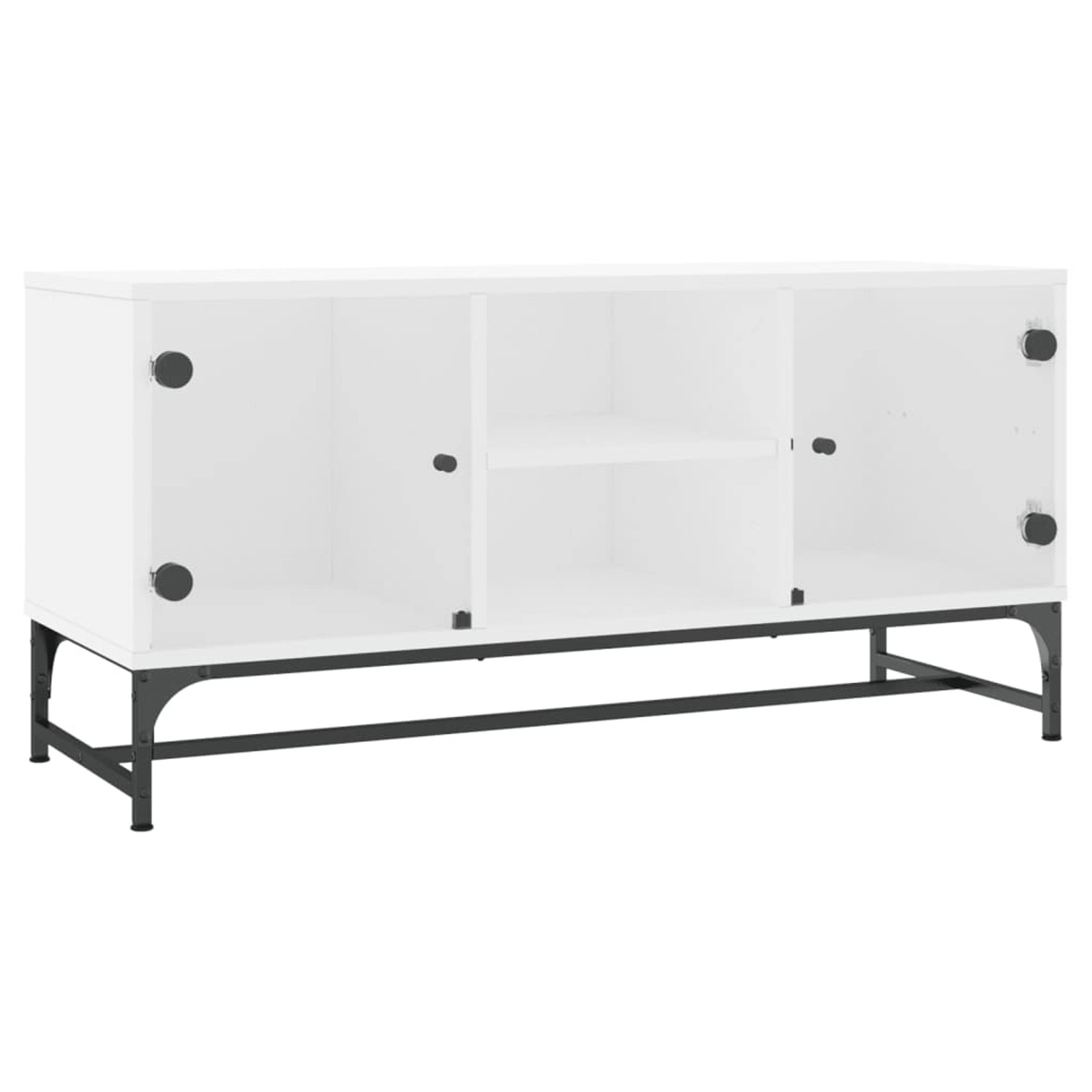 vidaXL TV-Schrank mit Glastüren Weiß 102x37x50 cm 836532