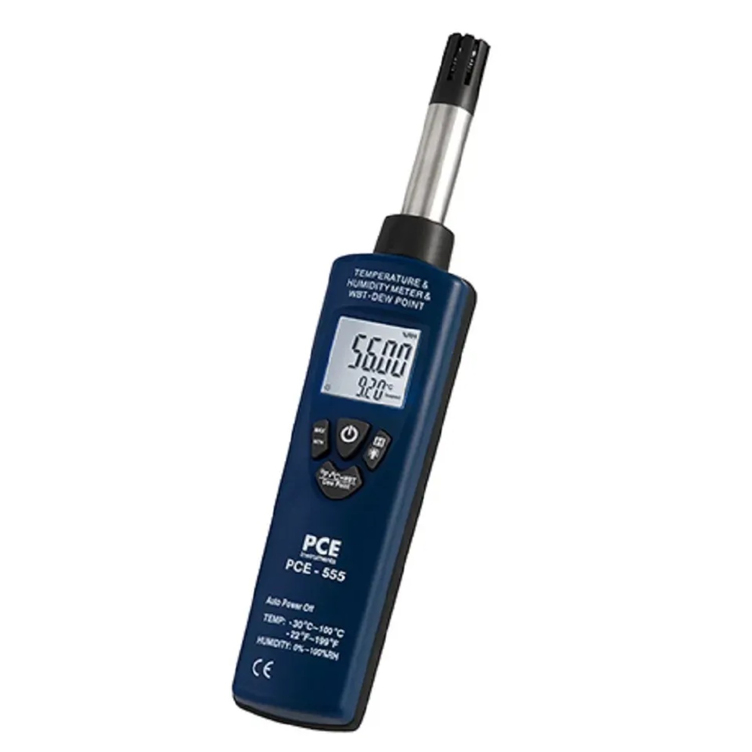 PCE Instruments Hygrometer 555 zur Messung von Temperatur und Luftfeuchtigkeit.