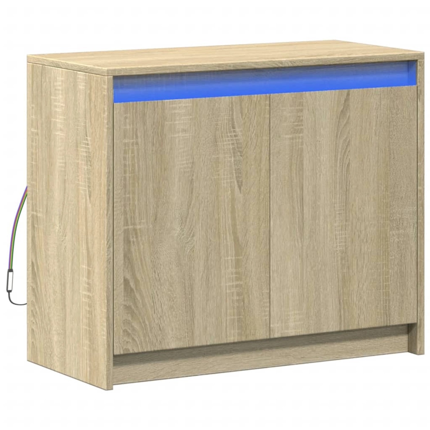 vidaXL LED-Sideboard Sonoma-Eiche 72x34x61 cm Holzwerkstoff 852175 günstig online kaufen