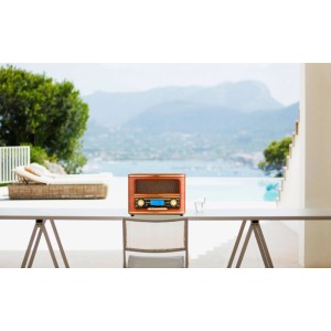 Cyberlux Nostalgieradio CL-3050 mit CD, MP3, USB und Bluetooth. Retro Radio im Holzdesign.