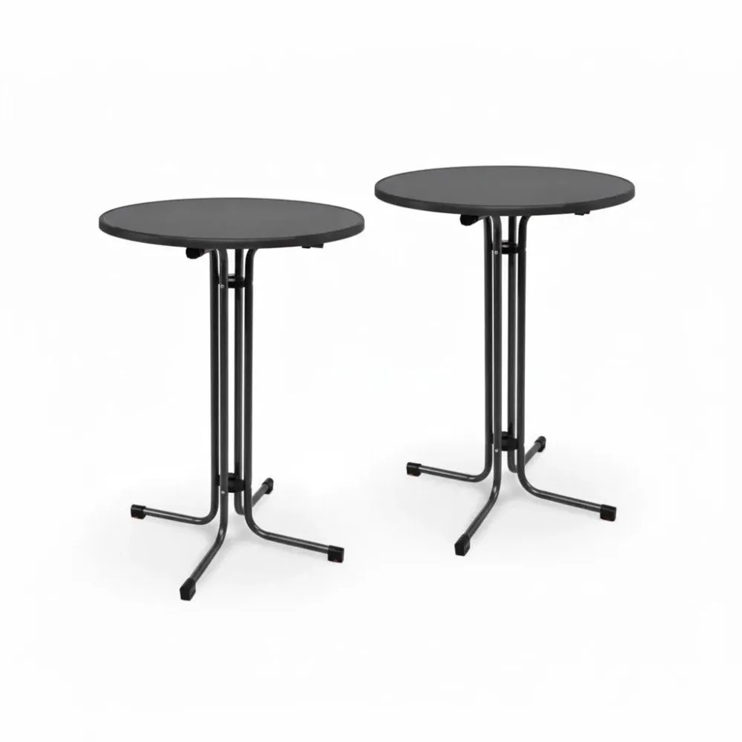 Beautissu Bellini Stehtisch Ø60xH110cm Schwarz 2tlg