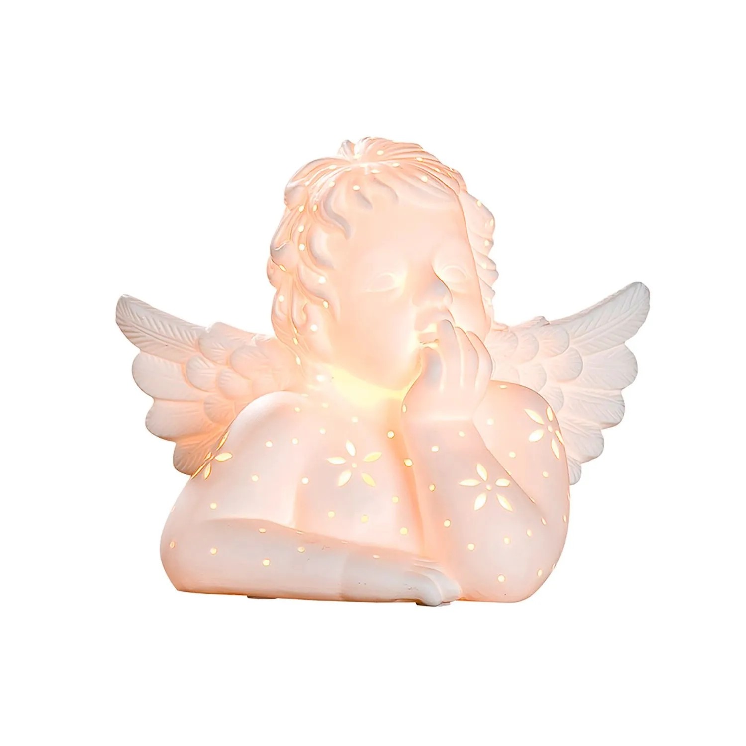 Gilde Tischleuchte Raffael Weiß 23,5 cm x 13 cm