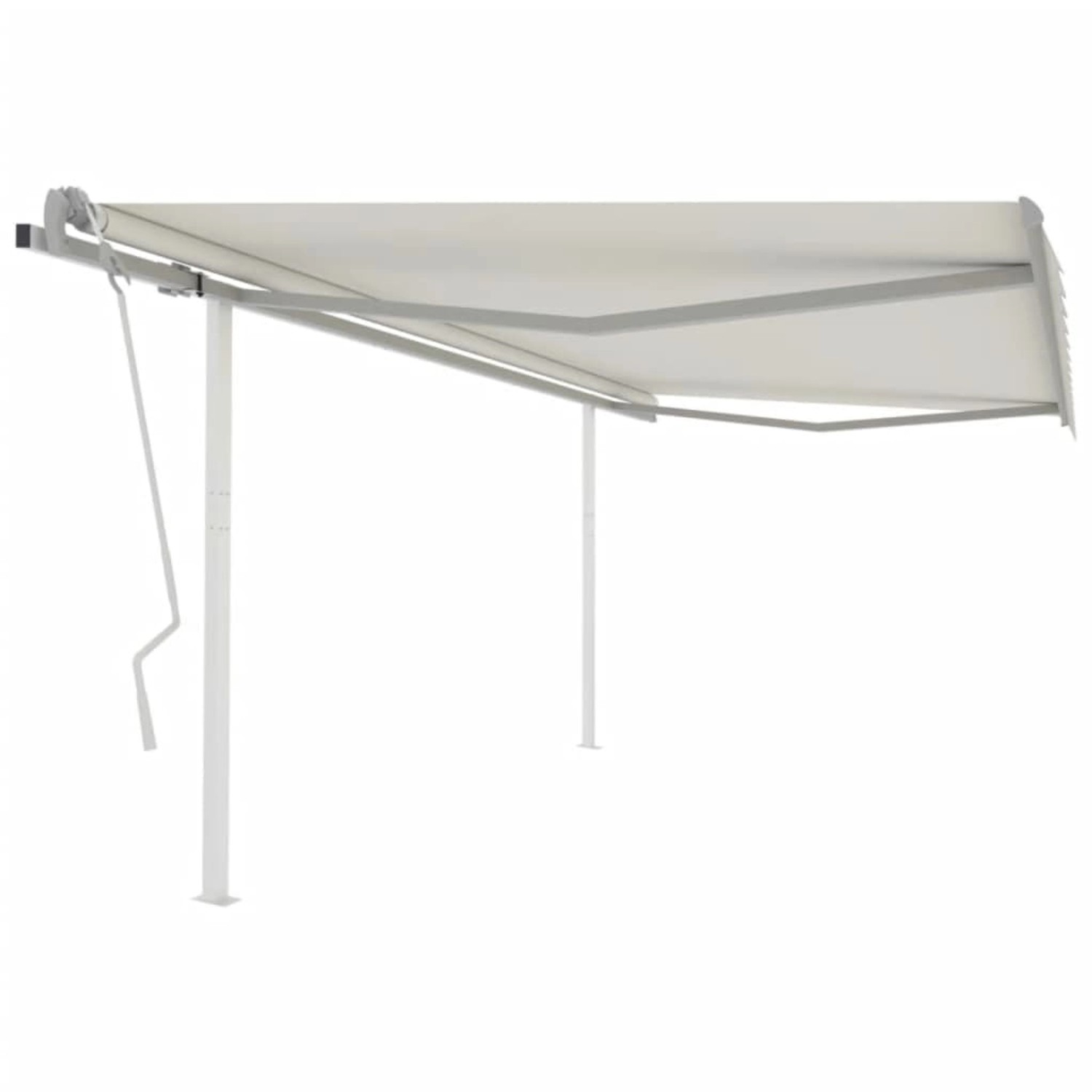 furnicato Markise Manuell Einziehbar mit Pfosten 4x3,5 m Creme günstig online kaufen