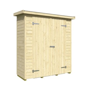 Weka Gerätehaus Mori mit Pultdach, Doppeltür und Boden, naturbelassen, 170x67cm.