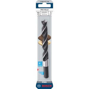 Bosch Holzspiralbohrer Pro Wood, grau-schwarz, für präzise Bohrungen in Holz.