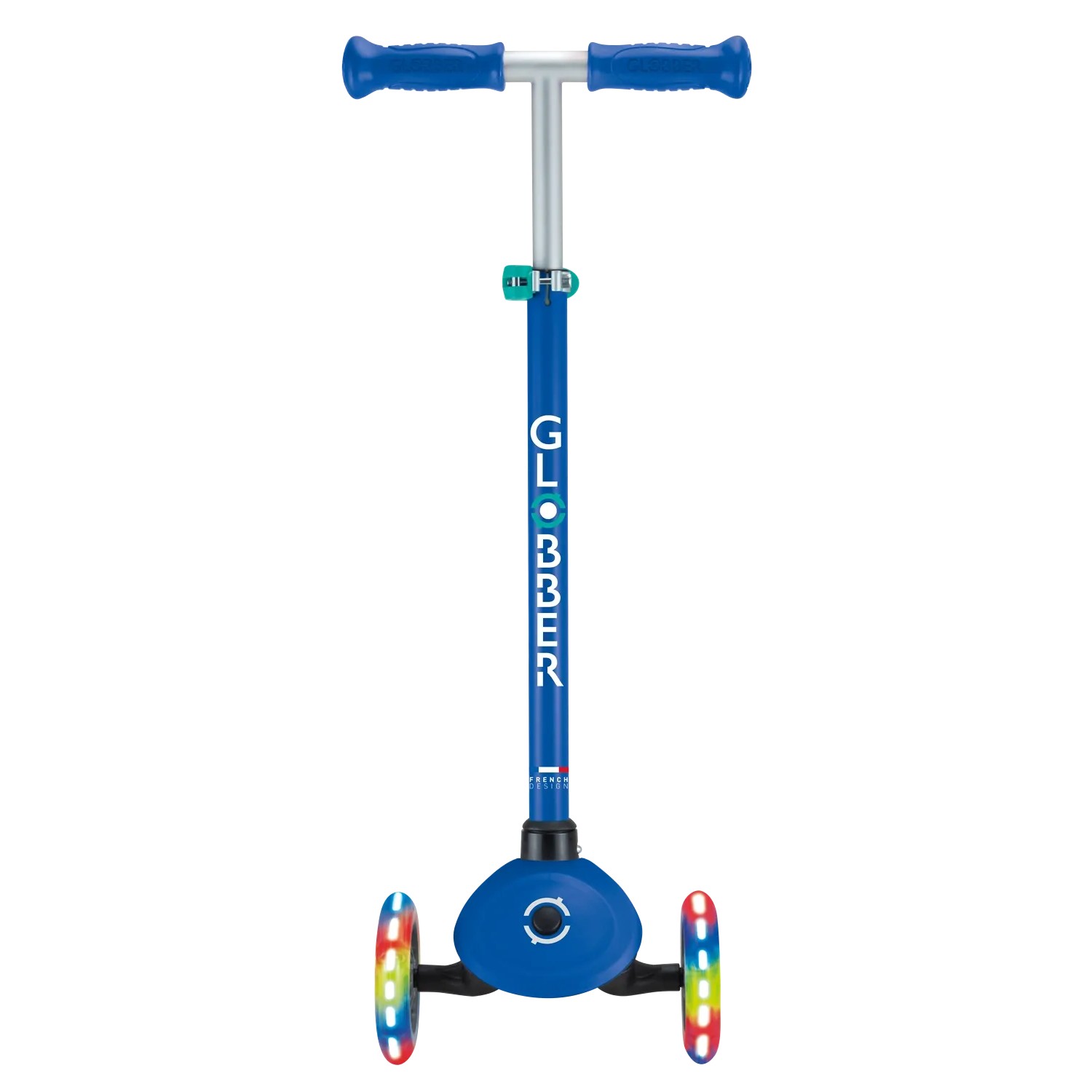 Globber Primo Lights Tretroller Kinder 120/80 mm ABEC 9 3-Rädrig Höhenverstellbar LED-Leuchtrollen Dunkelblau_8