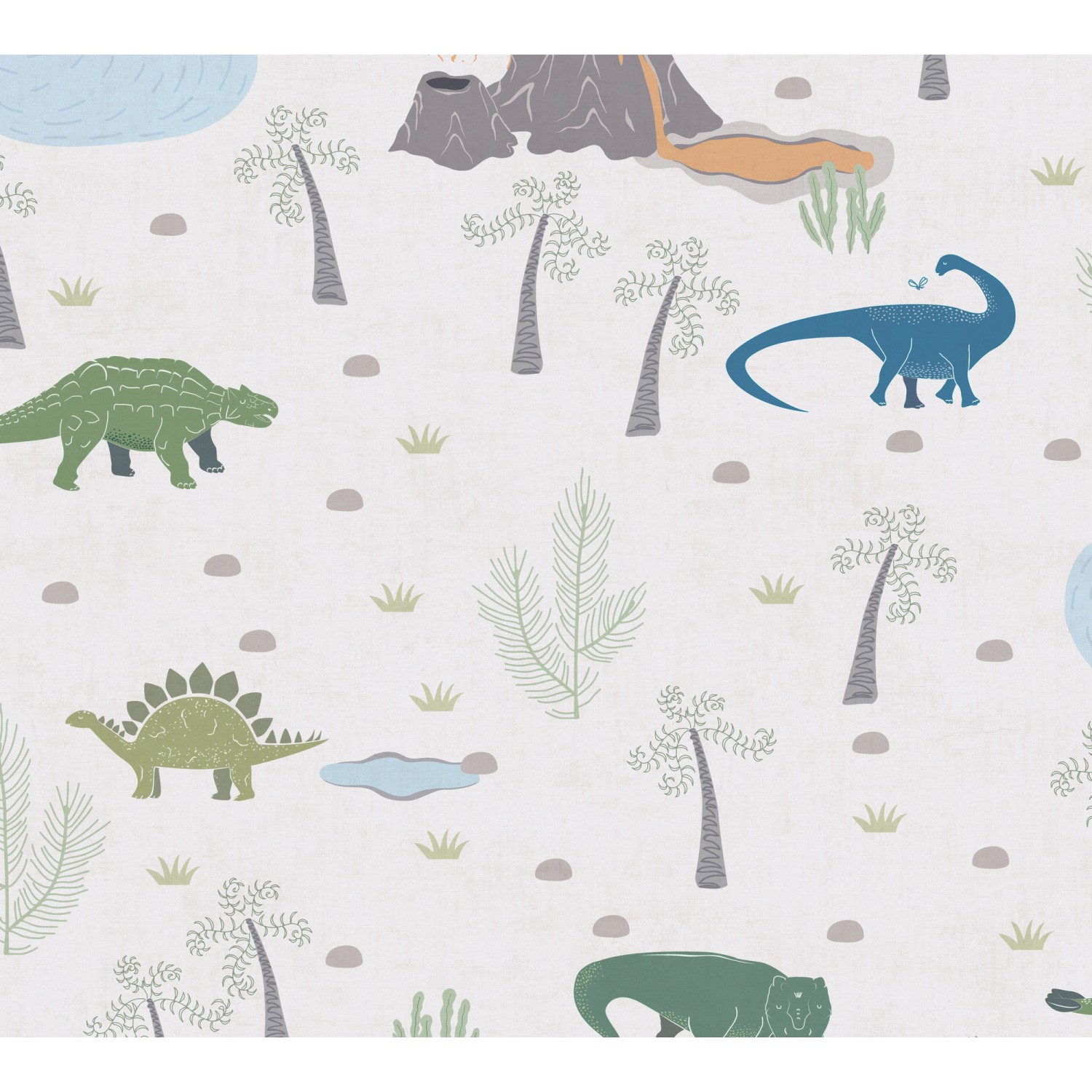 A.S. Creation Vliestapete Dinos 10,05 m x 0,53 m Grün-Blau-Beige FSC® günstig online kaufen